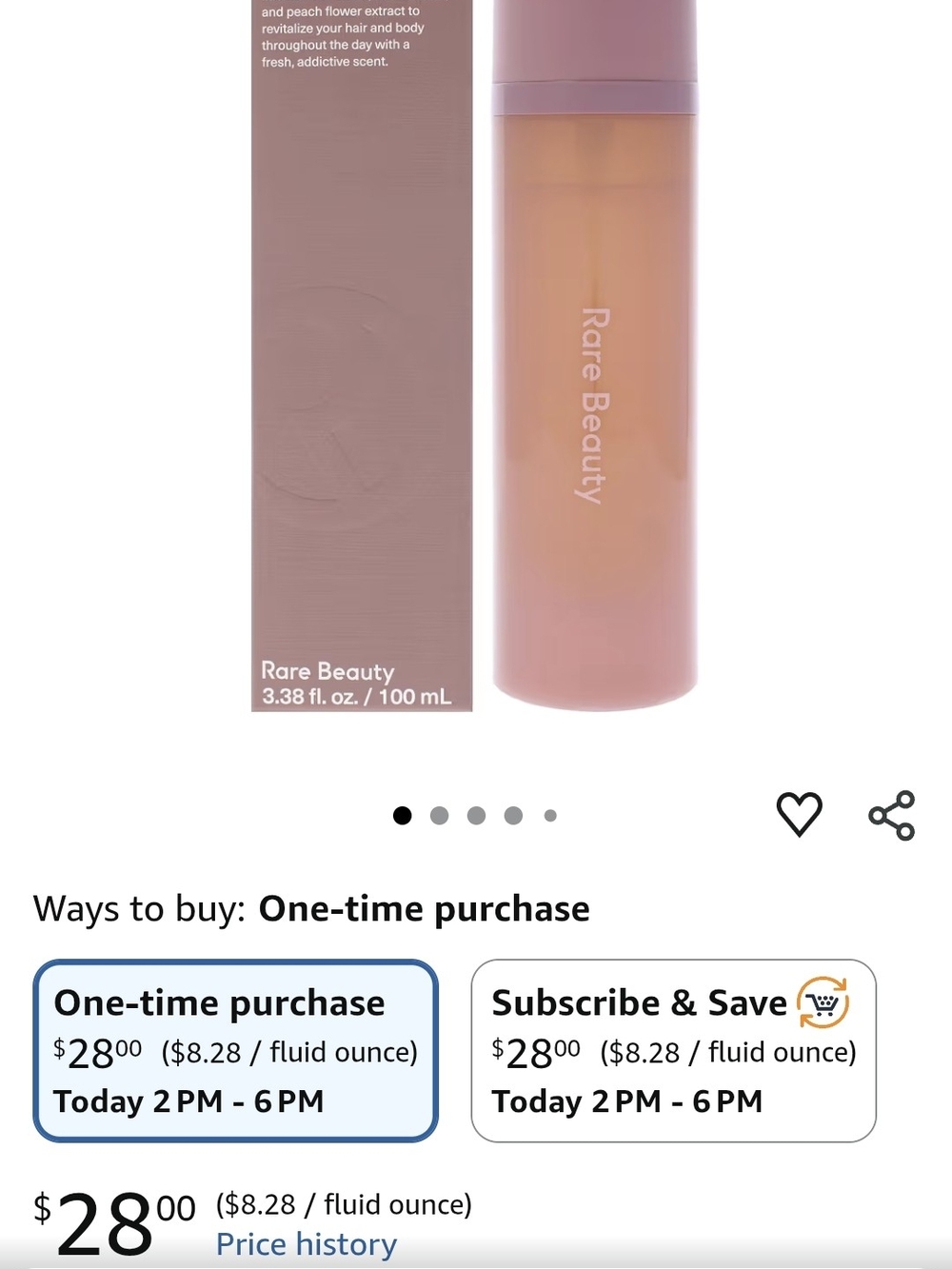 Rare Beauty Revitalizing Face Mist — Pink and Peach